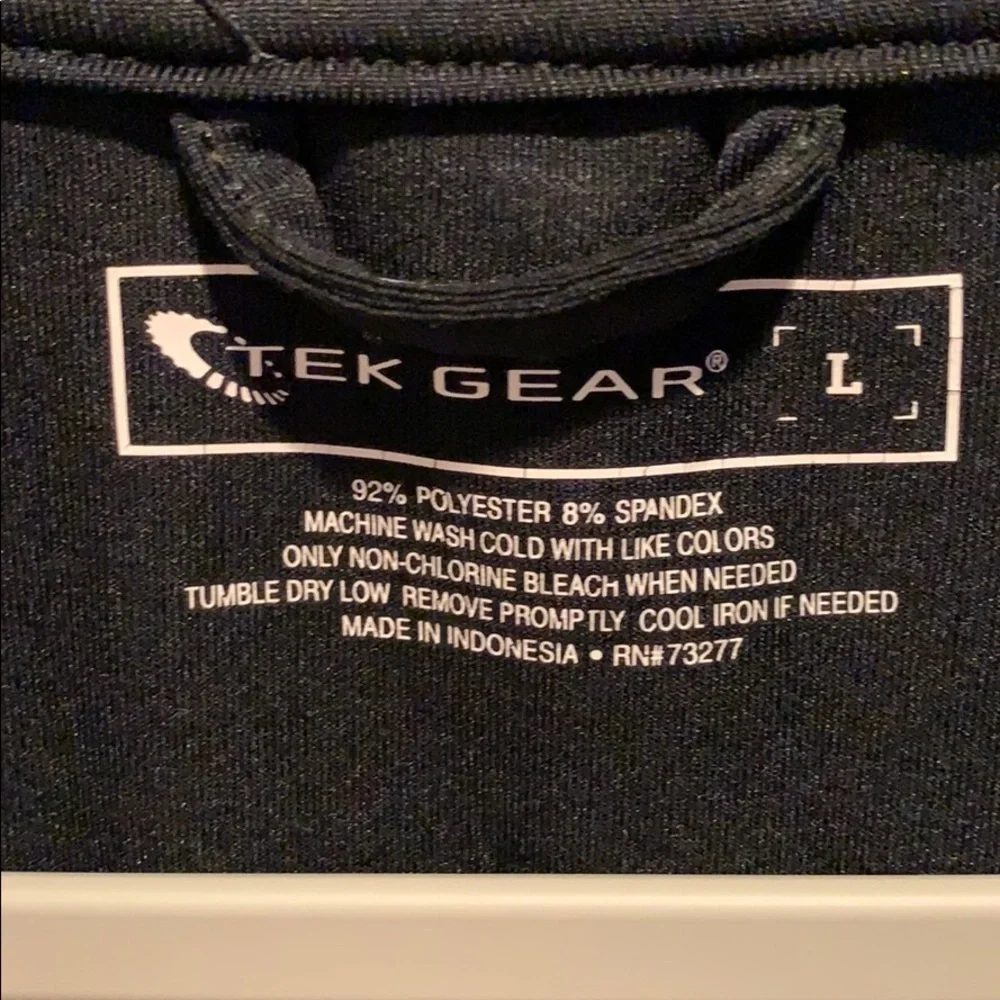 TEK Gear sweat jacket. Black W/ gray floral insets​​​​​​​​​​​​​​​​​​​​